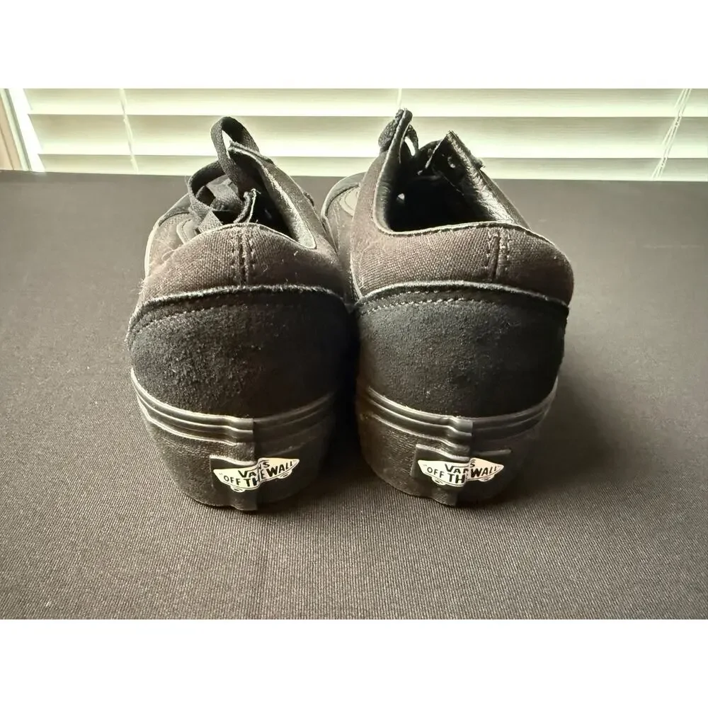 Vans Old Skool Platform Black Triple Black Women's Size 7.5 Men's 6 Sneakers